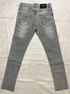Grey Jeans Slim Fit Denim Pants