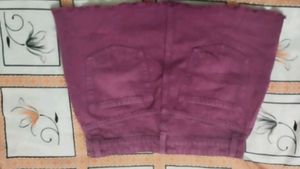 Purple Denim Mini Skirt