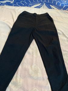 Jet Black Trouser With Waist Elastic