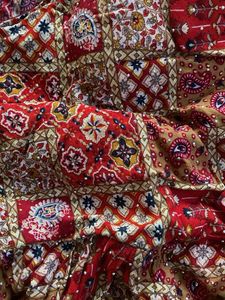 Red Patterned Ethnic Top Padded