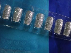 Silver Fake Nails For Girls