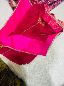 Magenta colour Banarasi Garara with heavy Dupatta