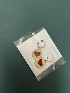 Heart Circle Drop Earrings