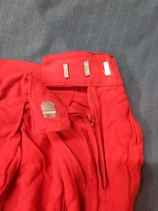 Bright Red Flared Skirt