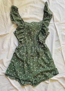 Floral Green Romper
