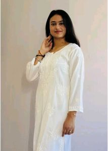 White Embroidered Kurt