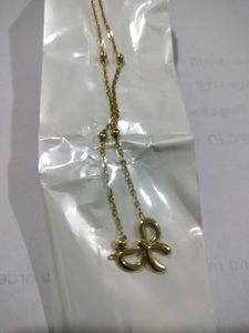 Gold Bow Pendant Necklace