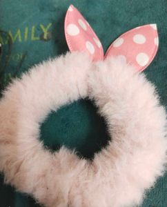 Fluffy Bunny Ear Hair Ties – Set of 2