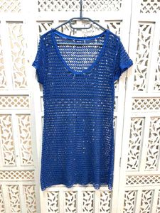 Blue Crochet Knit Top C
