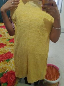 Yellow Embroidered Kurta