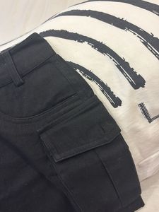 Black Cargo Mini Skirt