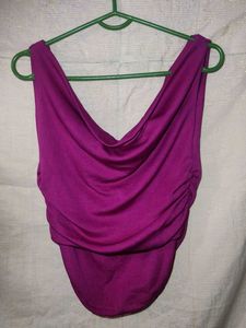 Purple Cowl Neck Top