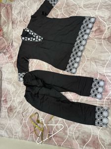Black Embroidered Kurta Set