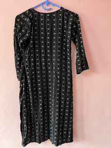 Mustard Embroidered Kurta With Free Black Top