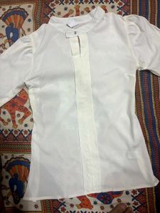 Elegant White Formal Shirt-Style Top