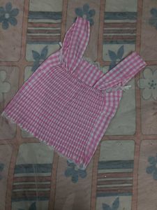 Pink Gingham Tank Top