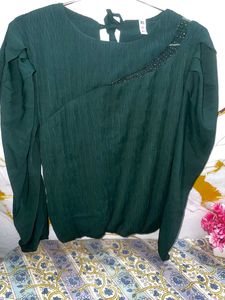 Green Embellished Top