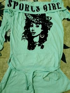 Cyan Colour Top