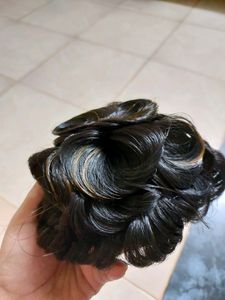 Artificial Bun With Two Red Flowers