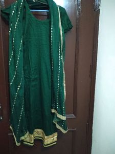 Bottle Green Colour Beautiful Suit