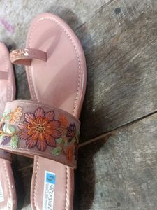 Peach Colour Slippers For Party Wear