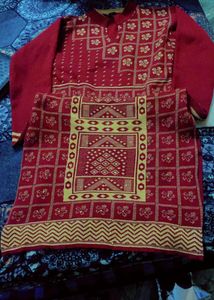 Red & Gold Ethnic Kurta Set
