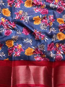 Floral Print Saree Dola Silk