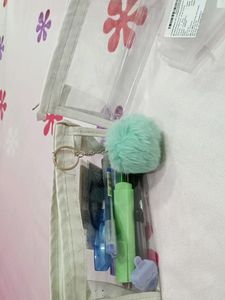 Aesthetic Korean White Transparent College Pouch