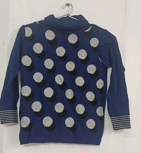 Cute Blue Polka Dot Sweater