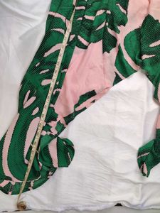 Tropical Print Chiffon Dress