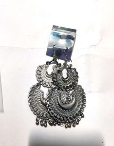 Oxidised Ear Long Jhumkas