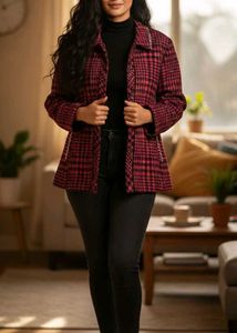 shimmer Chic Plaid Jacket