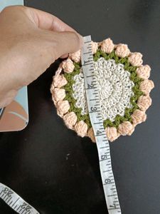 Crochet Tulip Tea Coaster Set.