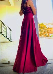 Burgundy Slit Maxi Dress