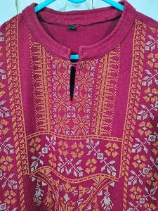 Maroon Woolen Kurta