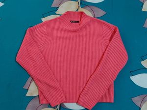 Zudio Pink Sweater High Neck