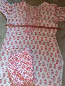 Pink Floral Kurta Set