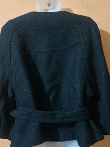 Elegant Black Belted Jacket