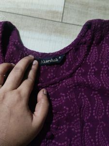Deep Wine Chikenkari Kurti🤍🤍🤍🤍✨✨✨✨