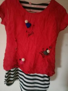 Red &amp; Striped Girls&#39; Top
