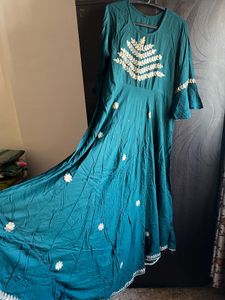 Elegant Green Embroidered Kurta Gown