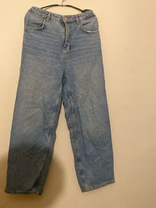 Zara Blue Straight Denim Jean