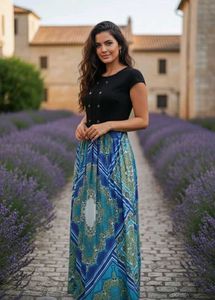 Elegant Patterned Maxi Dress