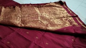 **Price Drop**Maroon Silk Border Saree