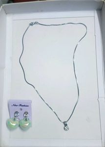 Anti tarnish silver chain with cute Korea heart  e