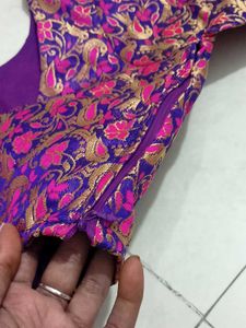 Floral Brocade Saree Blouse