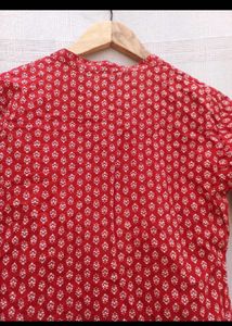 Red Printed Kurta