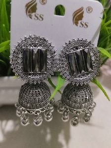 Oxidized Jhumka Earrings