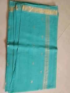 Cotton Saree With Golden Border