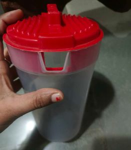 Red Top Plastic Pitcher